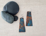 Natural Patina Extra Large Trapezoid Earrings