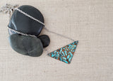 Natural Patina Embossed Wide Triangle Necklace