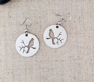Stainless Steel Bird Circle Earrings